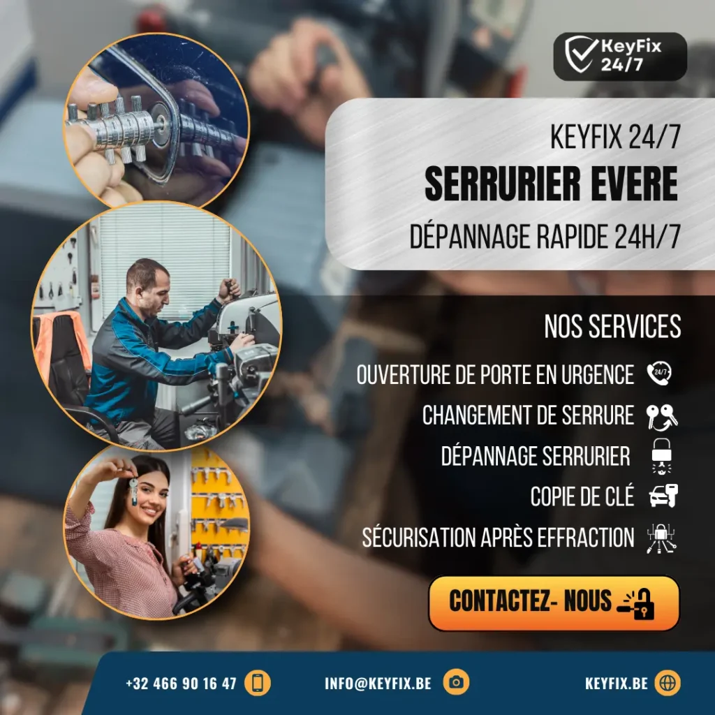 Serrurier Evere Service rapide et sécurisé 24h/7